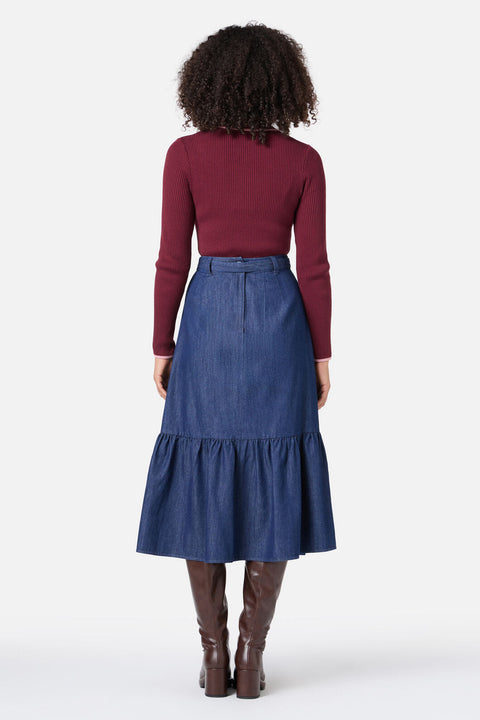Kara Denim Midi Skirt