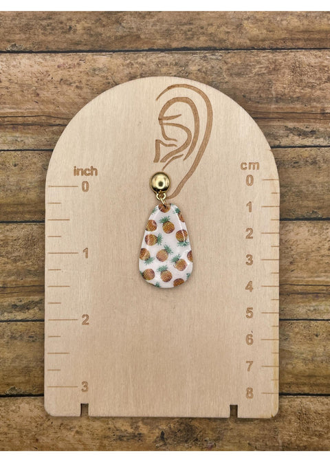 Pineapple Printed Dangle Earrings