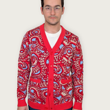 Unisex Paisley Octopus Cardigan 100% Cotton