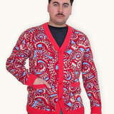 Unisex Paisley Octopus Cardigan 100% Cotton