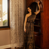 Tatjana One-Shoulder Maxi Dress in Panther Slink