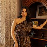 Tatjana One-Shoulder Maxi Dress in Panther Slink