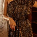 Tatjana One-Shoulder Maxi Dress in Panther Slink