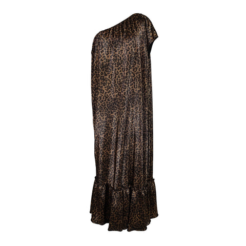Tatjana One-Shoulder Maxi Dress in Panther Slink