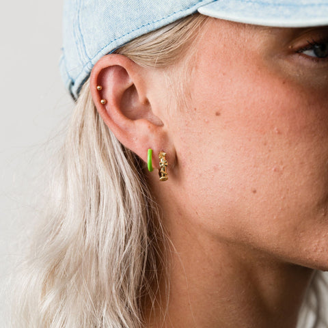 Pasta Sterling Silver Huggie Hoop Earrings