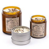 Patchouli & Pine Ritual Candle with Quartz and Herbs