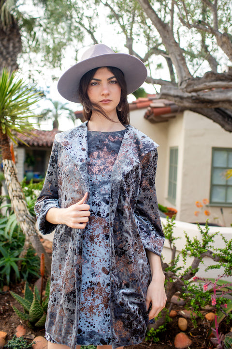 Penelope Swing Jacket in Gunmetal Steer