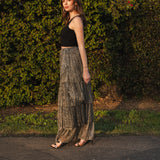 Pewter Tiered Maxi Skirt