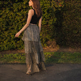 Pewter Tiered Maxi Skirt