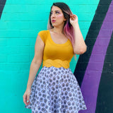 Retro Boat Neck Top in Mustard