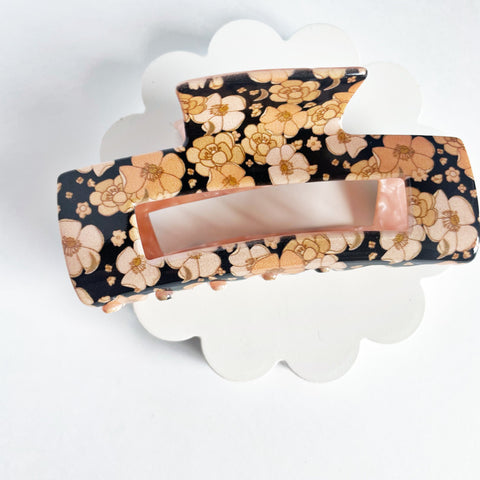 Thread Mama Dark Floral Claw Hair Clip