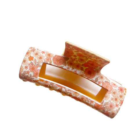 Spring Retro Floral Claw Hair Clip