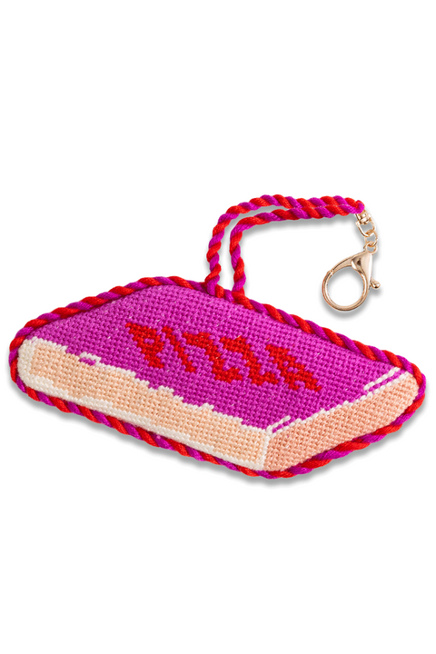 Needlepoint Bag Charm - Pizza Box