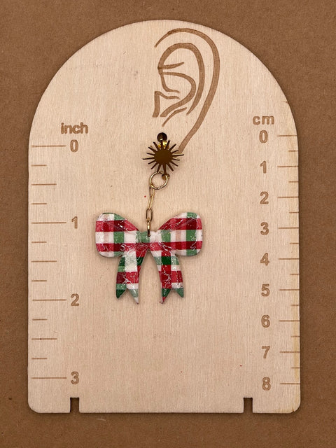 Plaid Holiday Bow Earrings