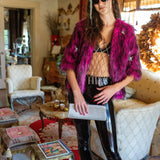 Planet Queen Faux Fur Jacket in Monster Pink