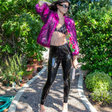 Planet Queen Faux Fur Jacket in Monster Pink