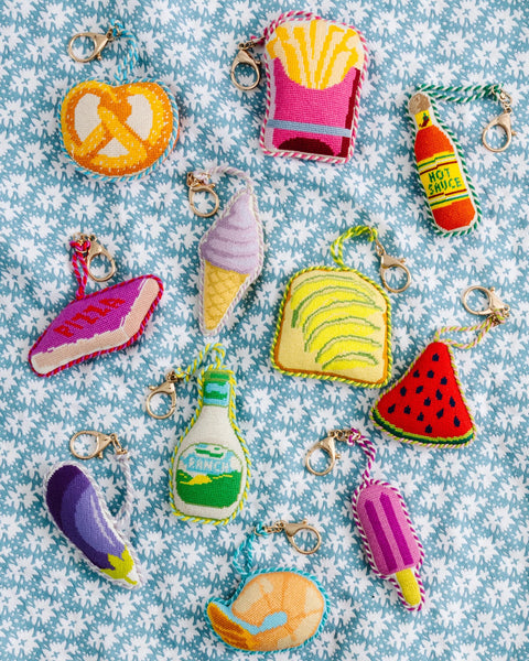 Needlepoint Bag Charm - Pretzel
