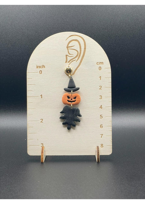 Salem Pumpkin Reaper Dangle Earrings