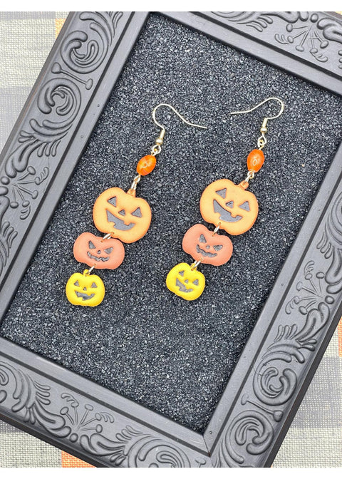 Salem Jack-O-Lantern Stack Earrings