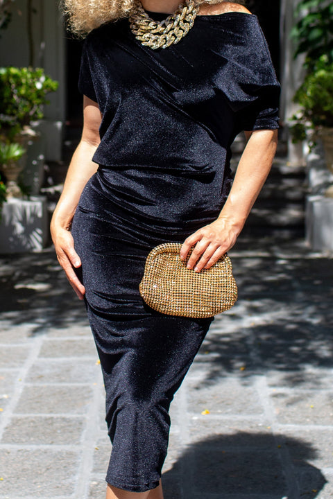 Onyx Velvet Angle Dress