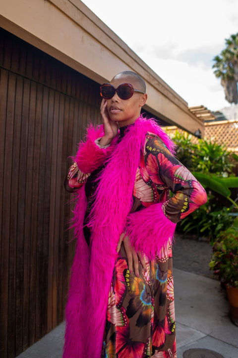 Penny Deluxe Disco Mariposa Faux Fur Jacket
