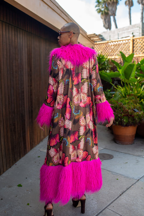 Penny Deluxe Disco Mariposa Faux Fur Jacket