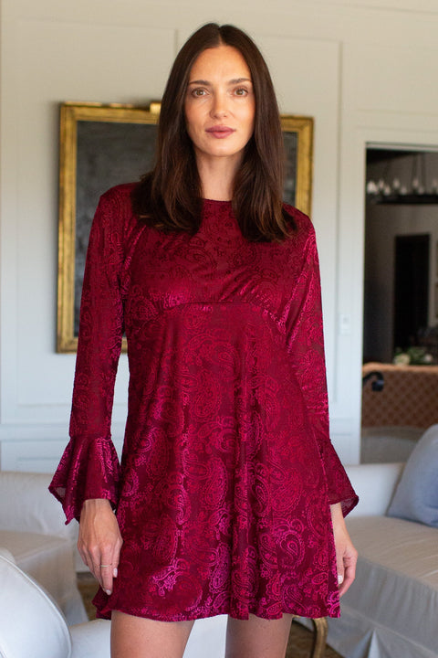 Jill Mini Dress in Carnelian Kiss