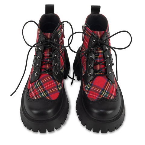 Red Tartan Women's  Boots