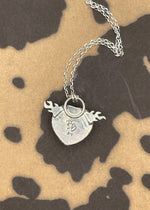 Rosarita Heart with Flame Detail Pendant