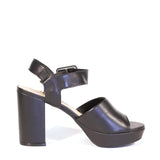 Rose Leather Platform Heels