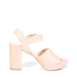 Rose Leather Platform Heels