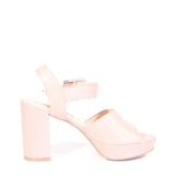 Rose Leather Platform Heels