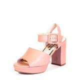 Rose Leather Platform Heels