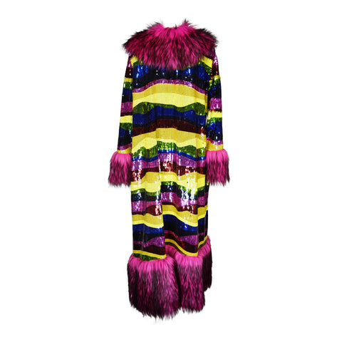 Penny Deluxe Rainbow Road Faux Fur Jacket