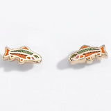 Rainbow Trout Fish Stud Earrings