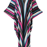 Raspberry Stripe Caftan Kaftan Dress