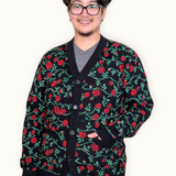 Unisex Rose & Thorn Cardigan 100% Cotton