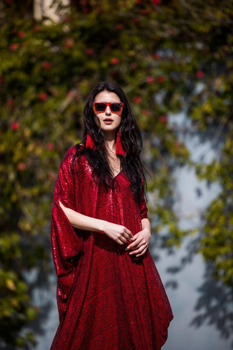 Ruby Sequin Caftan