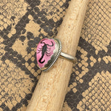 Wendy - Black Scorpion in Pink Resin Heart Ring