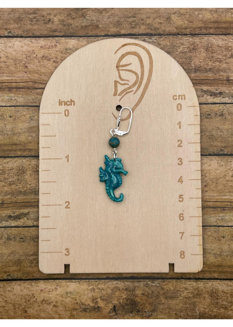 Shimmer Seahorse Dangle Earrings