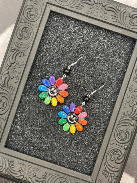Happy Rainbow Daisy Earrings
