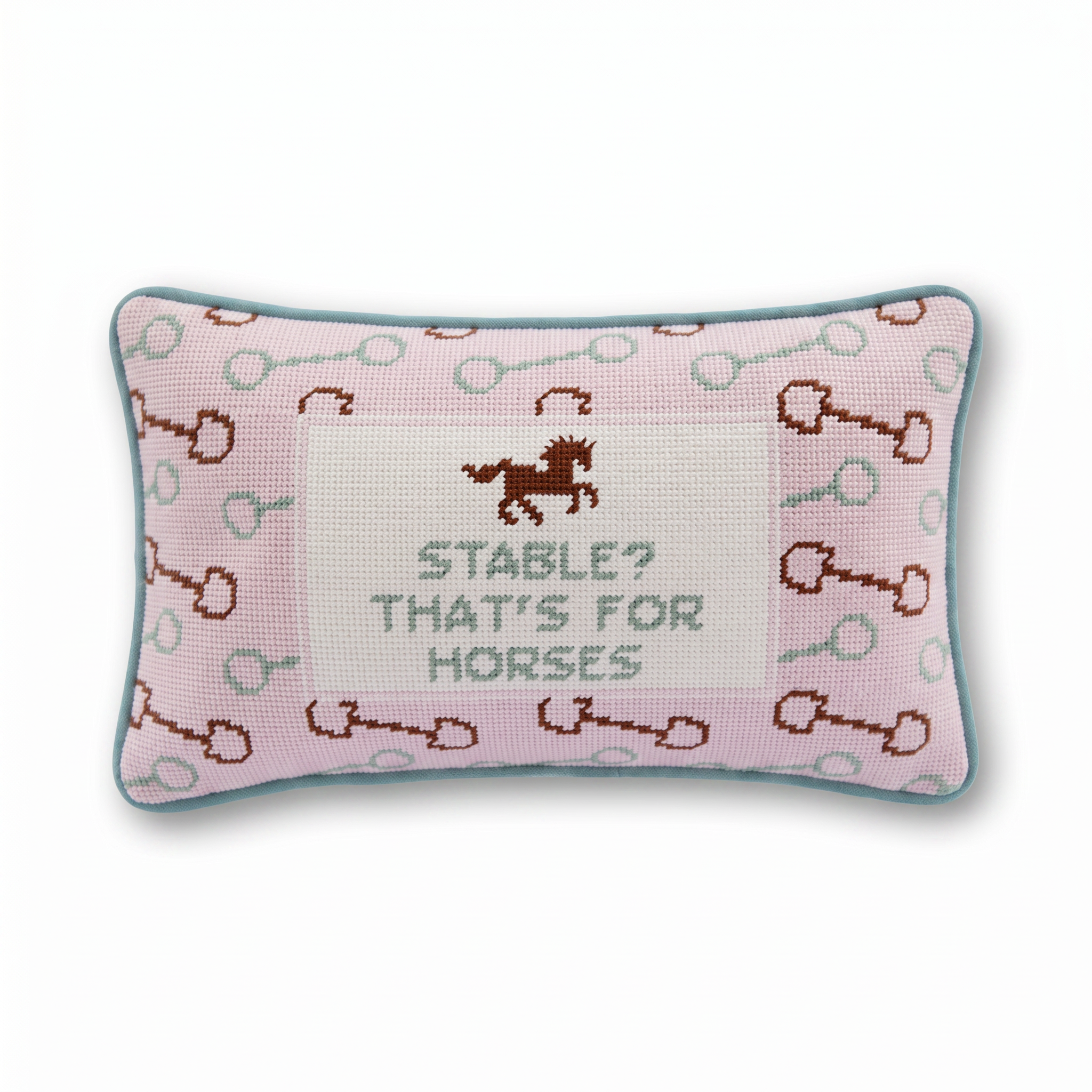 Needlepoint Pillow - Stable? That's for Horses