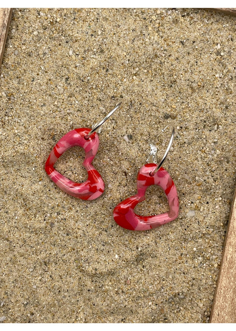 Swirl Heart Hoop Earrings