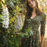 Signature Wrap Dress in Sage Blossom