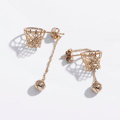 Slam Dunk Basketball Hoop Earrings