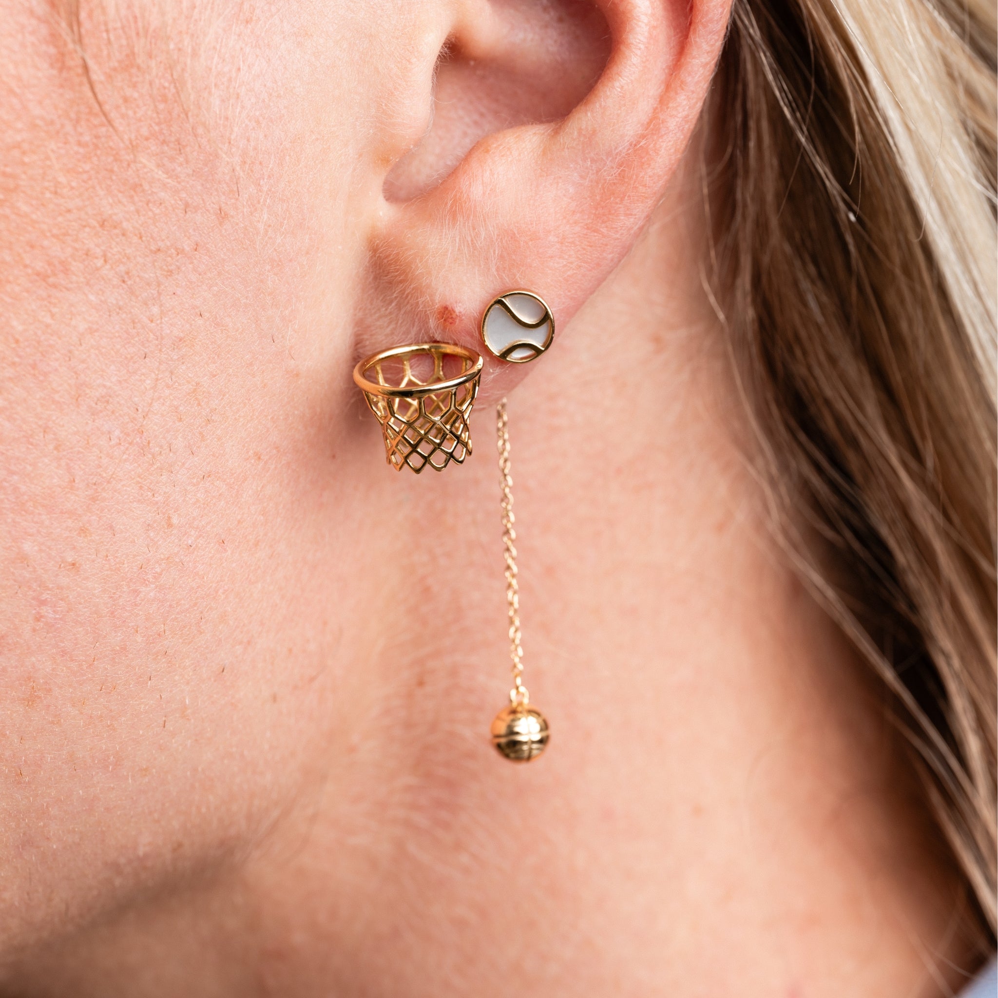 Slam Dunk Basketball Hoop Earrings