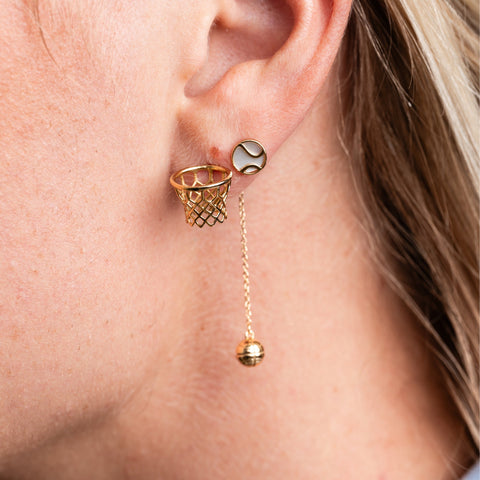 Slam Dunk Basketball Hoop Earrings
