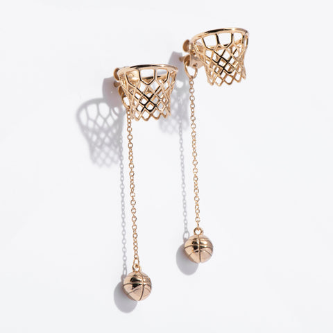 Slam Dunk Basketball Hoop Earrings