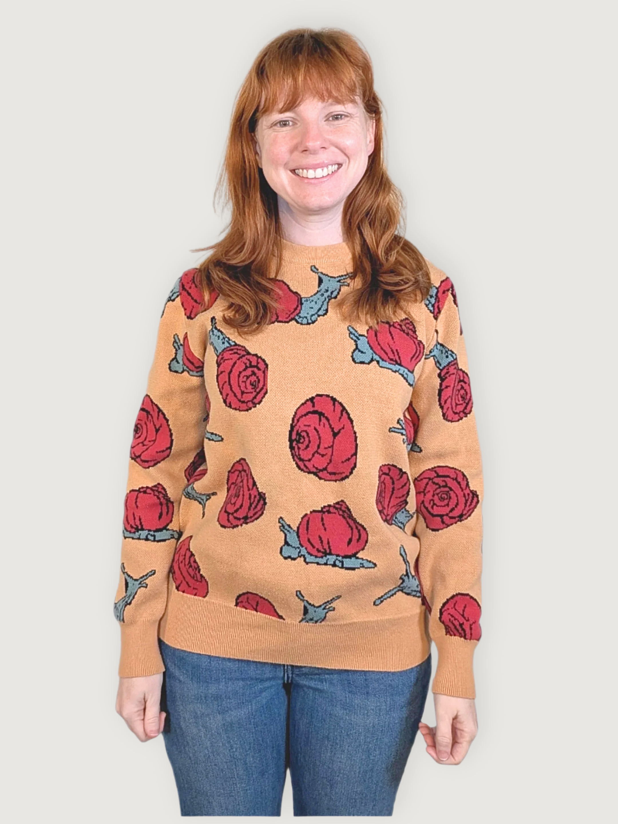 Unisex 100% Cotton Knit Sweater - Snails Just Wanna Have Fun