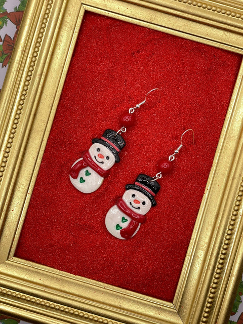Cutie Snowman Dangle Earrings
